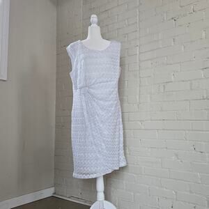 Dressbarn Collection Lace Sheath Dress | Draped & Sleeveless | Modern Workwear